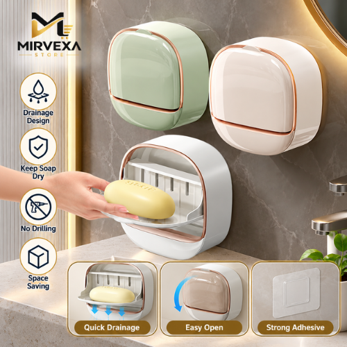 Luxury Soap Holder With Drain Tray (Random Colours)