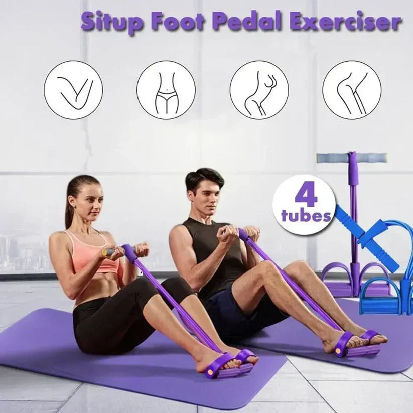 Pedal Resistance Band Tummy Trimmer - (Random Colors)